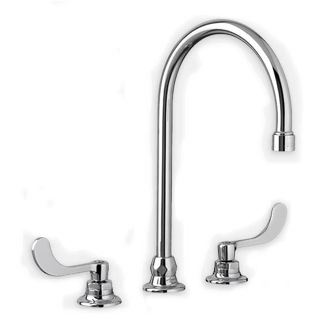 American Standard Monterrey® 8-Inch Widespread 8-inch Reach Gooseneck Faucet with Wrist Blade Handles 0.5 gpm/1.9 Lpm