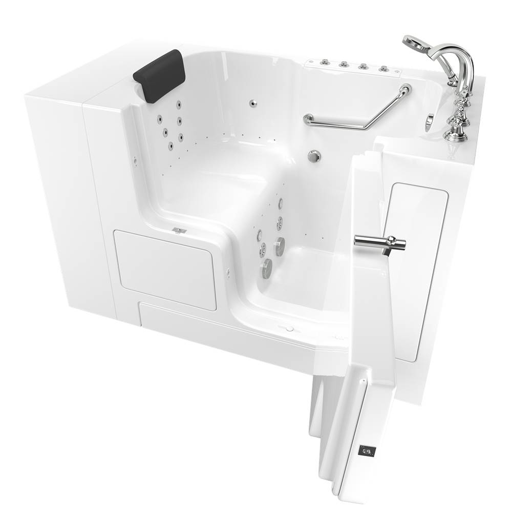 American Standard Gelcoat Premium Series 32 x 52 -Inch Walk-in Tub With Combination Air Spa and Whirlpool Systems - Right-Hand Drain With Faucet