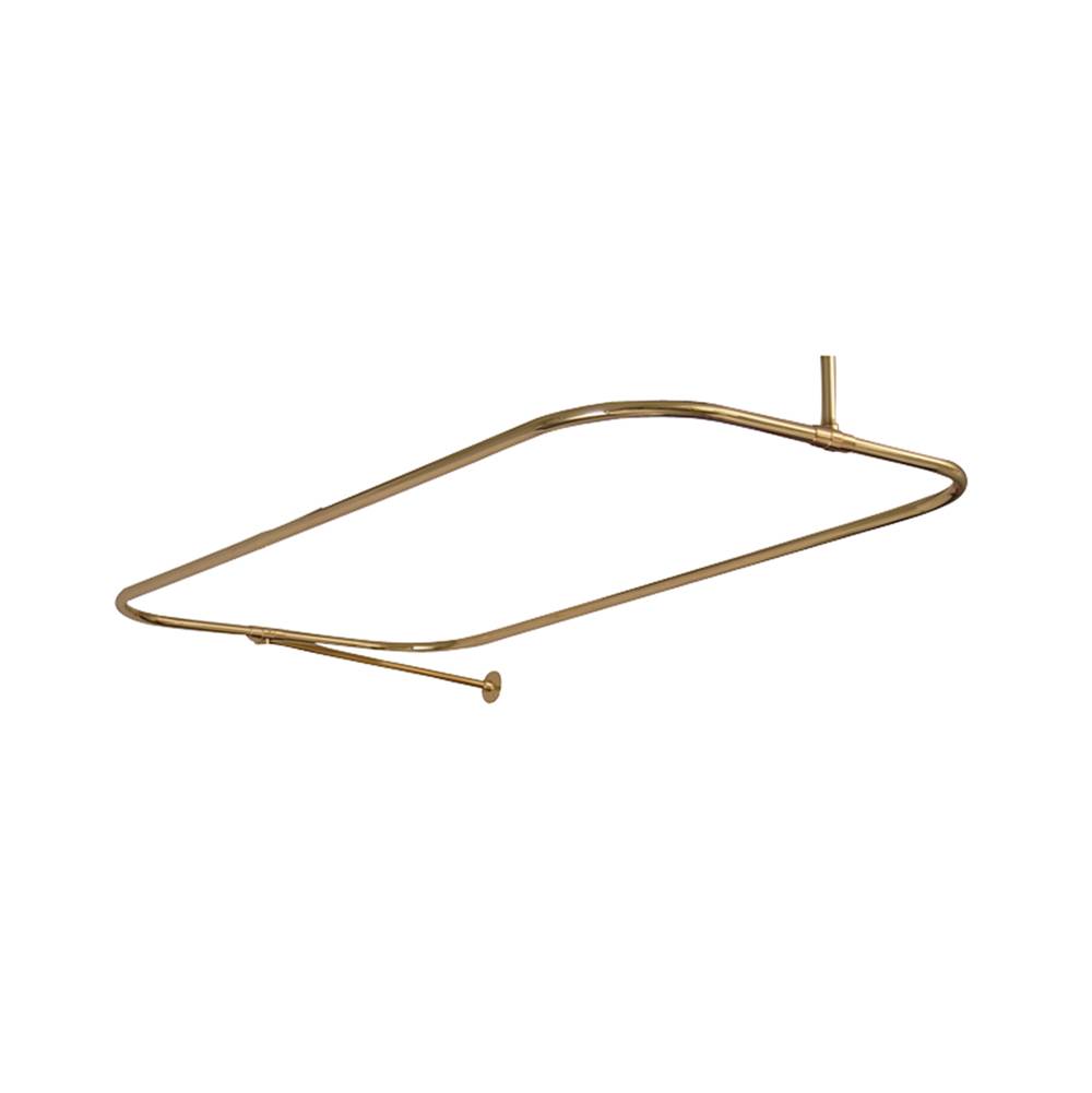 Barclay Rectangular Shower Rod, w/Side Sprt, 48 x 24'', Polish Brass