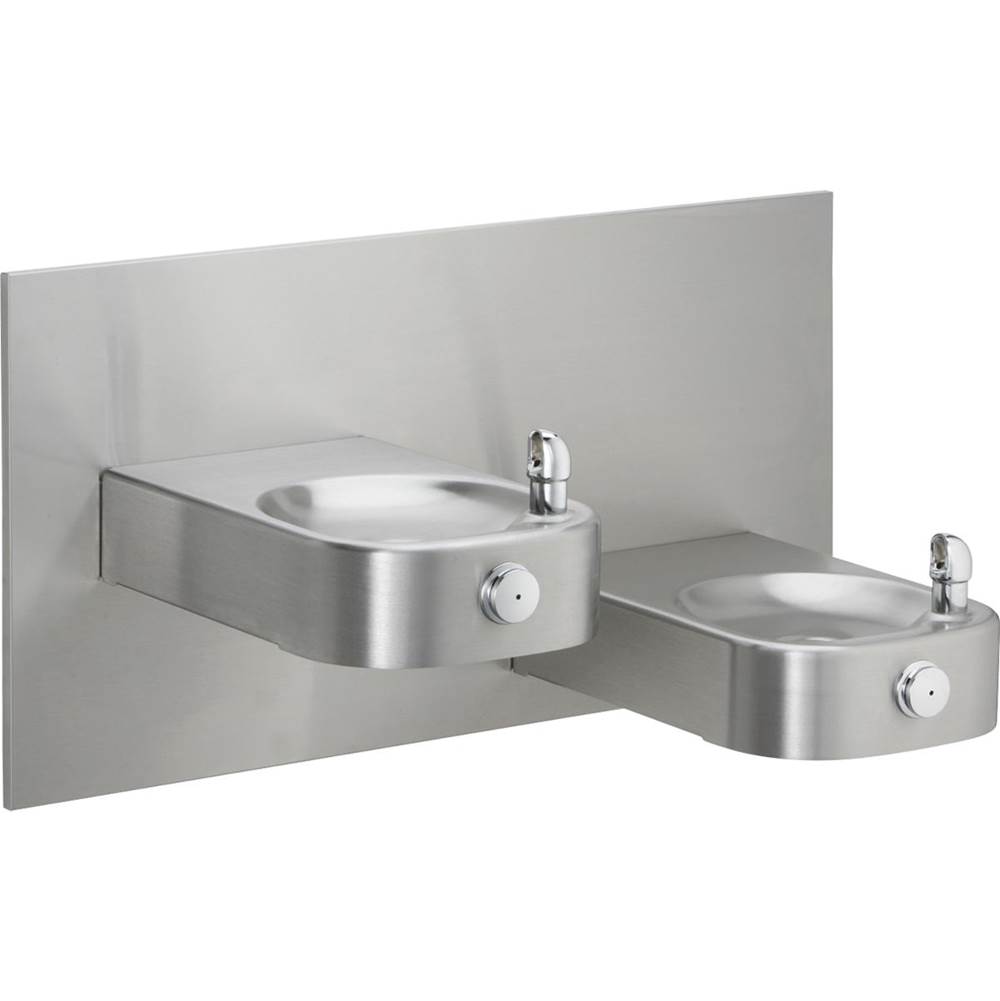 Elkay Slimline Soft Sides Heavy Duty Bi-Level Fountain, Non-Filtered Non-Refrigerated Stainless