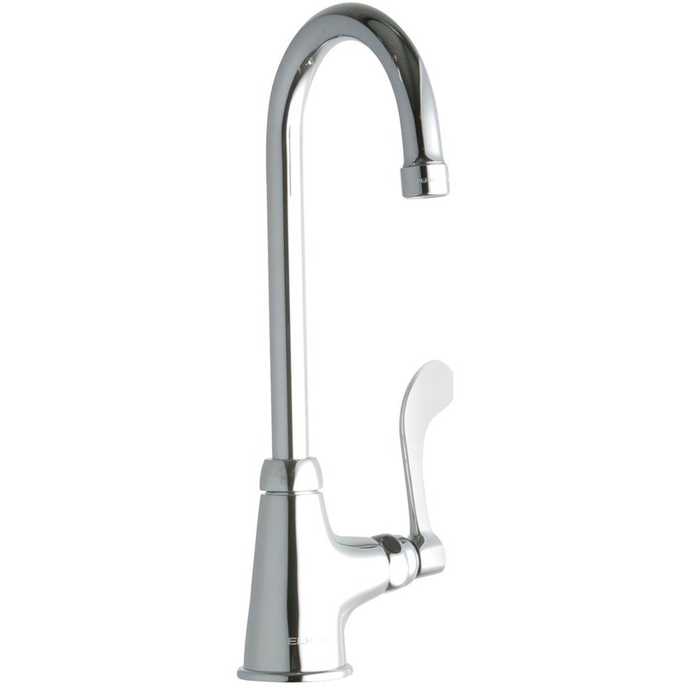 Elkay Single Hole with Single Control Faucet with 5'' Gooseneck Spout 4'' Wristblade Handle Chrome