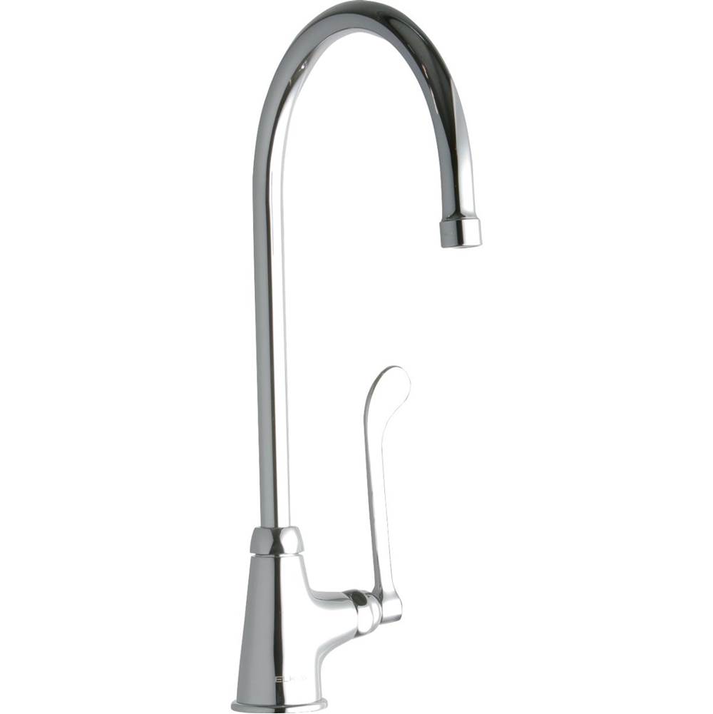 Elkay Single Hole with Single Control Faucet with 8'' Gooseneck Spout 6'' Wristblade Handle Chrome
