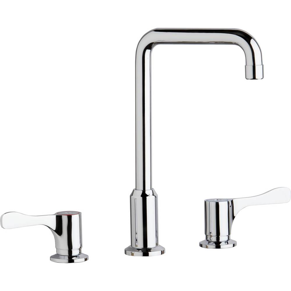 Elkay 8'' Centerset Concealed Deck Mount Faucet with Arc Tube Spout and 4'' Lever Handles Chrome