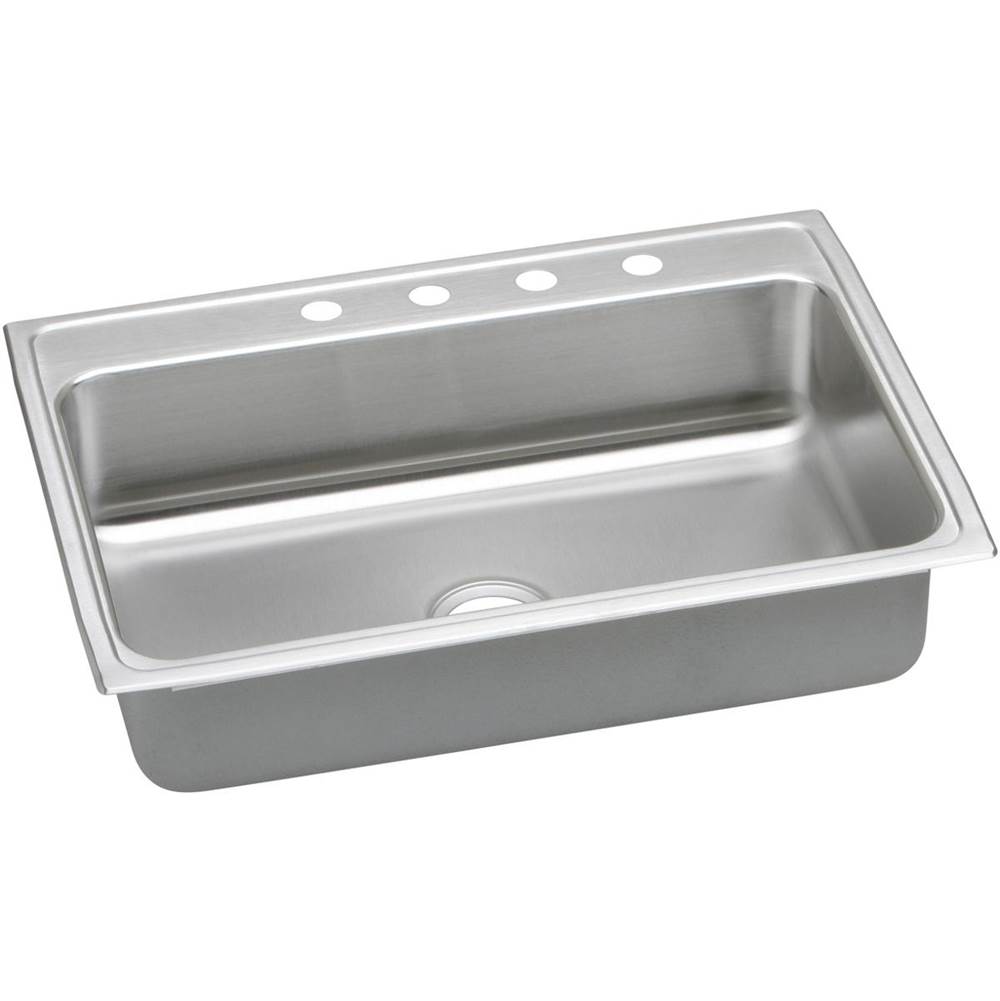 Elkay Lustertone Classic Stainless Steel 31'' x 22'' x 6-1/2'', 4-Hole Single Bowl Drop-in ADA Sink with Quick-clip