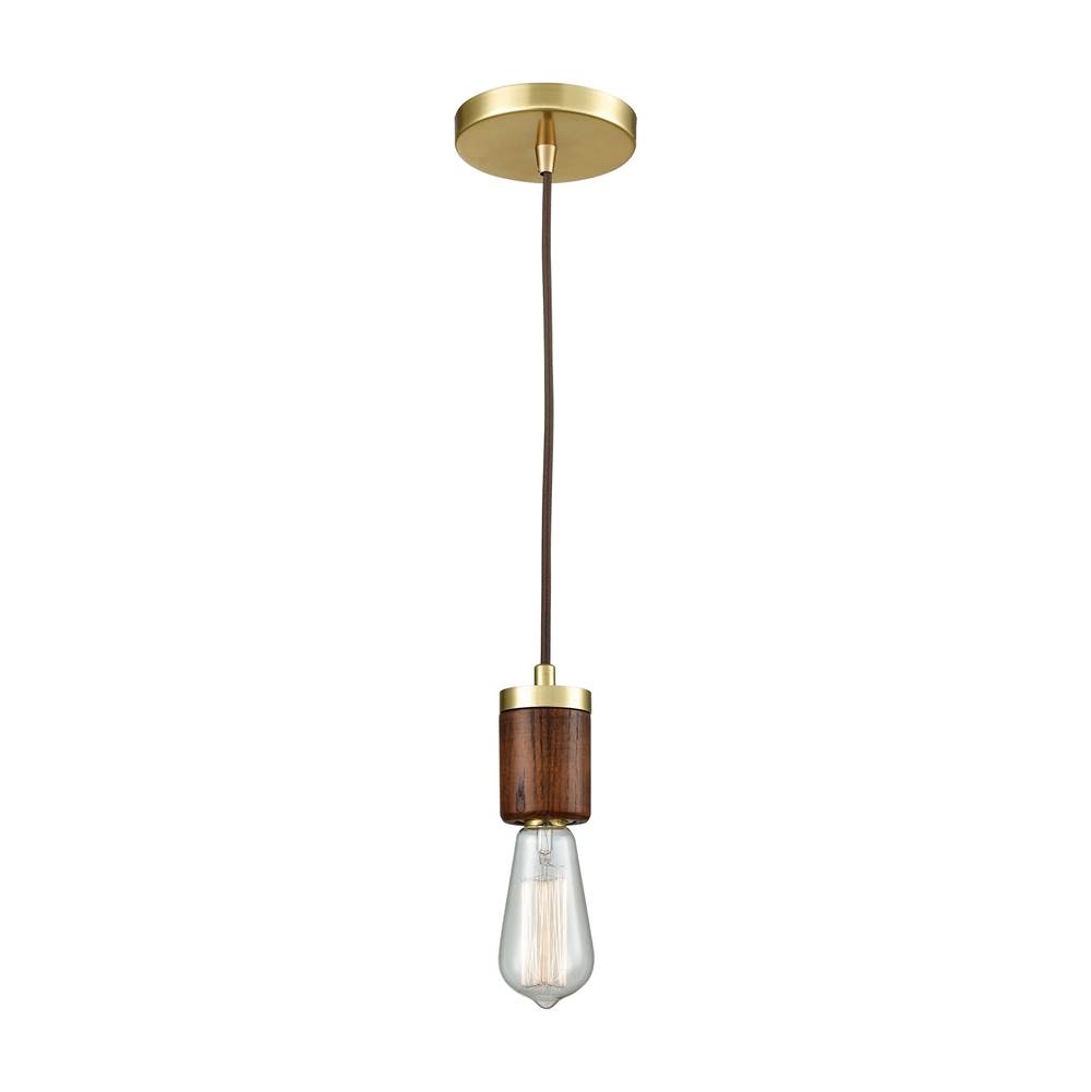 Elk Lighting Socketholder 1-Light Mini Pendant in Satin Brass