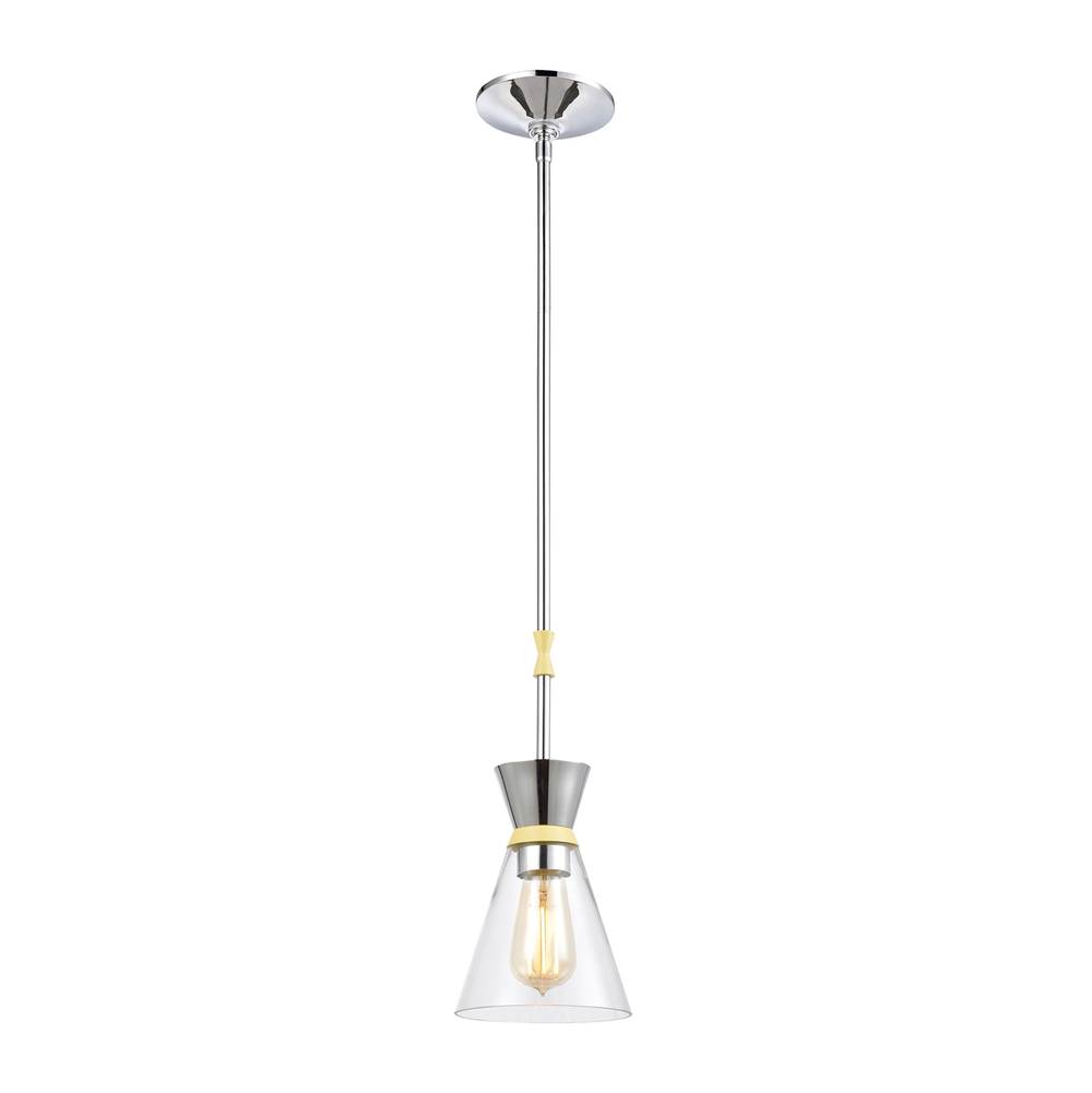Elk Lighting Modley 1-Light Mini Pendant in Polished Chrome With Clear Glass