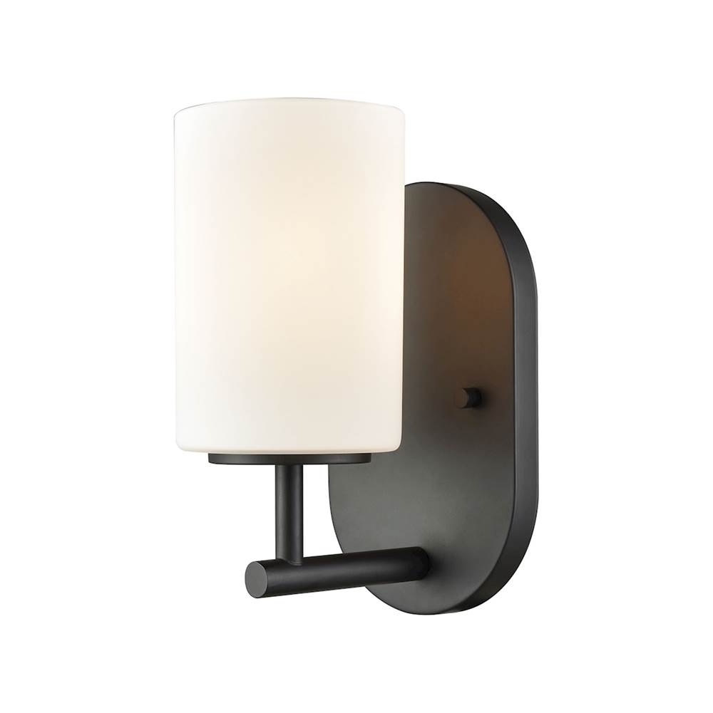 Elk Lighting Pemlico 1-Light Vanity Lamp in Oil Rubbed Bronze With White Glass