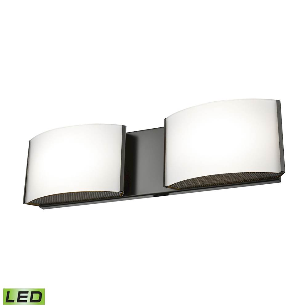 Elk Lighting Pandora 2-Light Vanity Sconce in Oiled Bronze With Opal Glass - Integrated LED