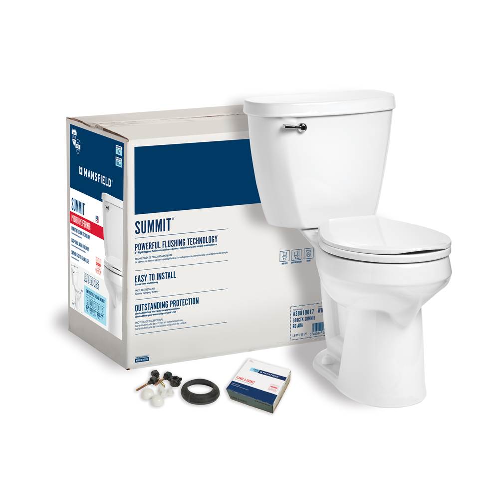 Mansfield Plumbing Summit 1.6 Round SmartHeight Complete Toilet Kit
