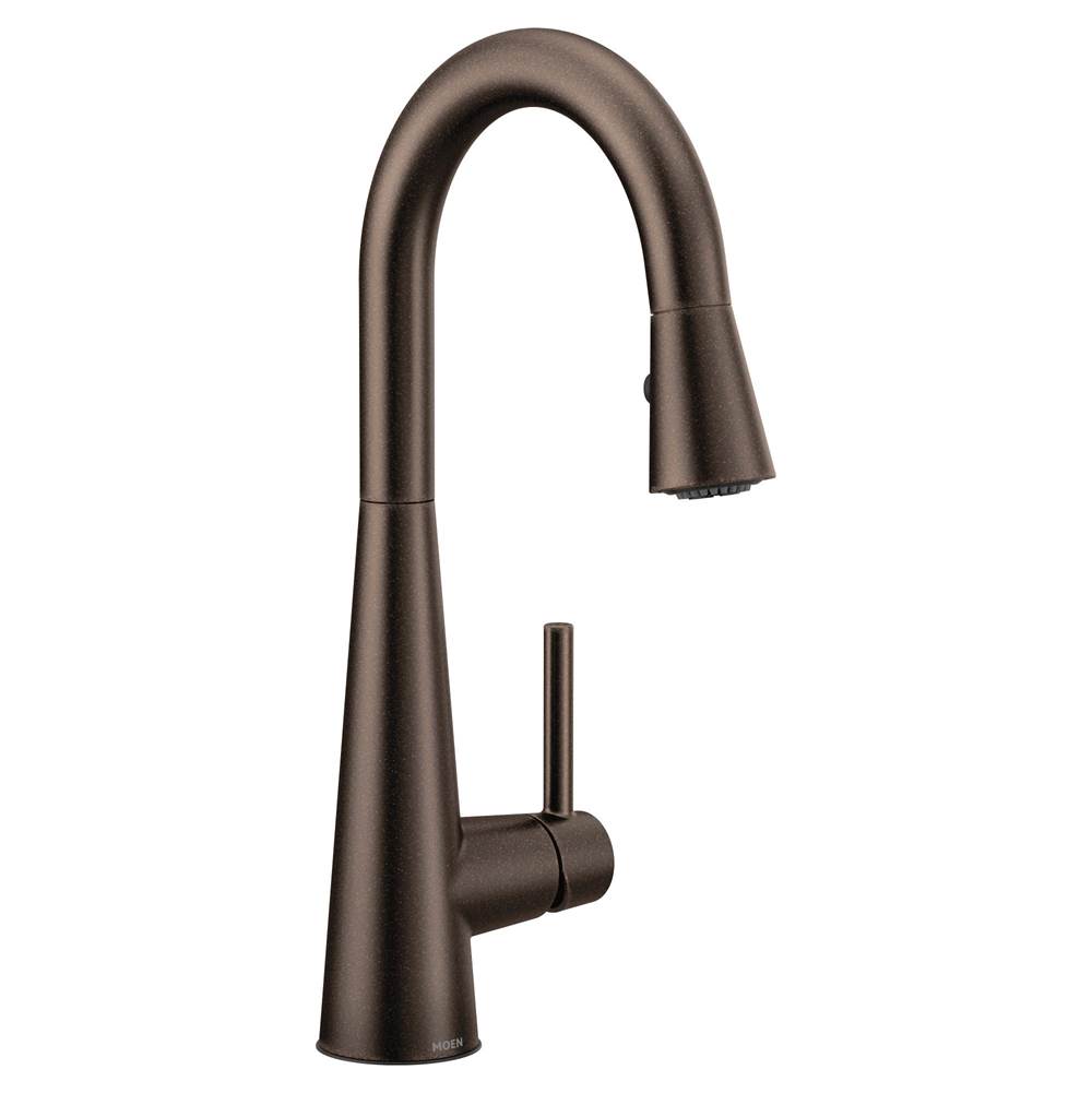 Moen Sleek Single-Handle Pull-Down Sprayer Bar Faucet Featuring Reflex and Power Clean in Oil-Rubbed Bronze