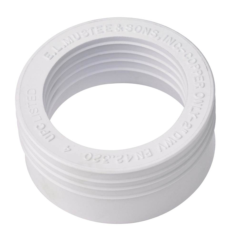 Mustee And Sons Shower Drain Seal, 2'', PVC, For Copper Pipe, White