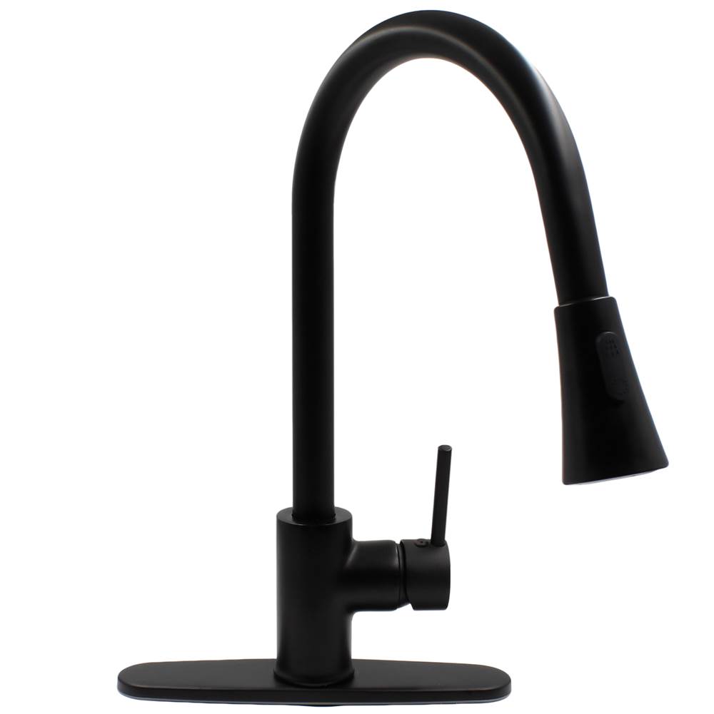 Novatto Novatto Dual Action Single Lever Pull-down Kitchen Faucet in Matte Black