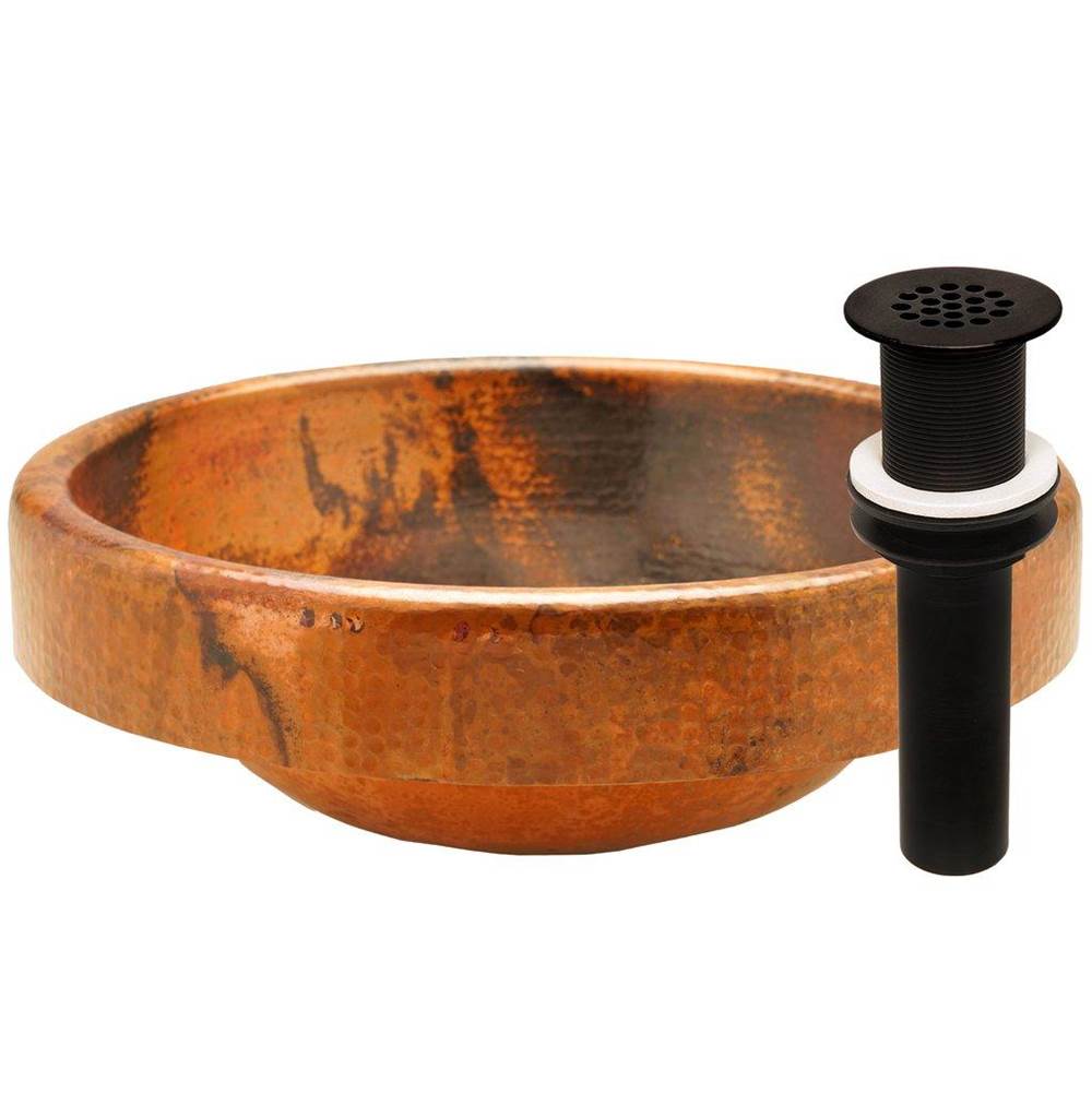 Novatto Novatto GRANADA Copper Bathroom Sink and Oil Rubbed Bronze Strainer Drain