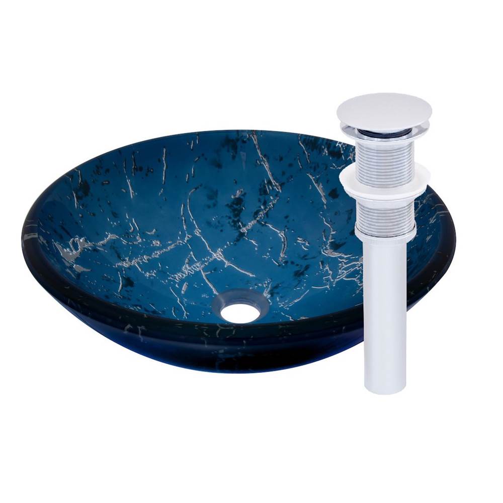 Novatto Novatto MARMO Glass Vessel Bathroom Sink Set, Chrome