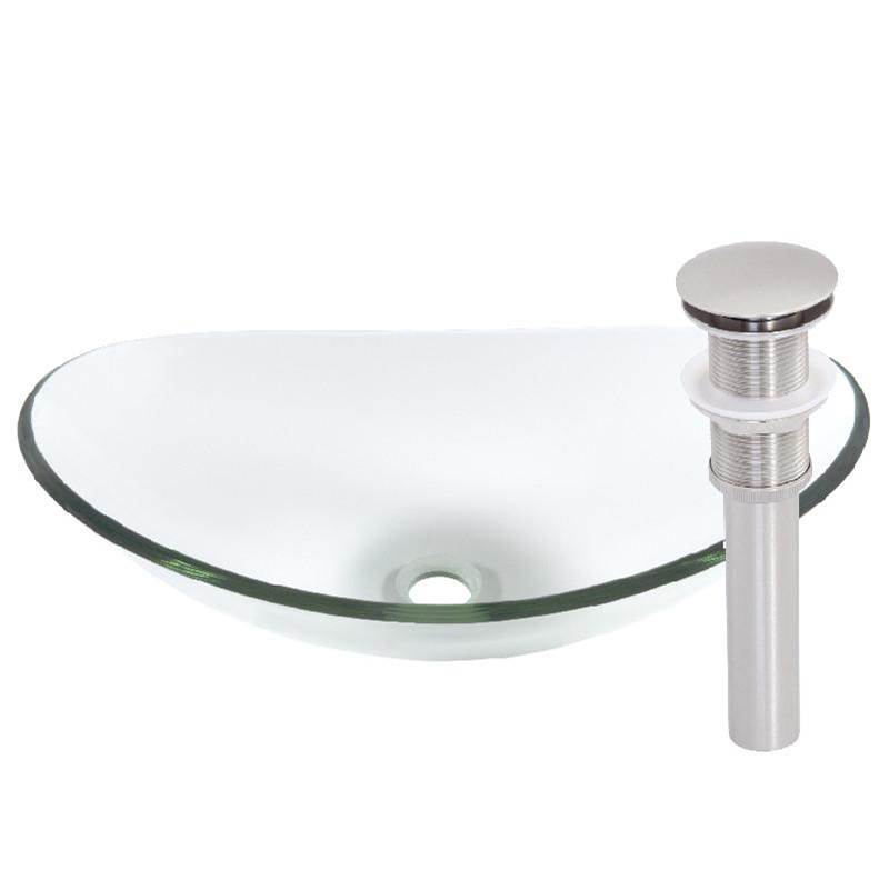 Novatto Novatto CHIARO Glass Vessel Bathroom Sink Set, Brushed Nickel