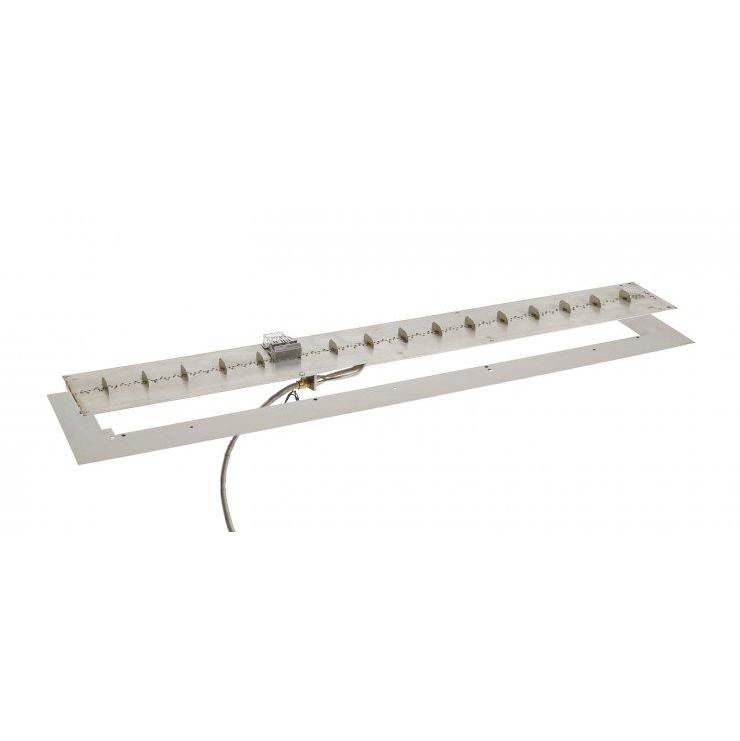 The Outdoor Greatroom 13.5'' x 42'' Linear Crystal Fire Plus Gas Burner Insert and Plate Kit