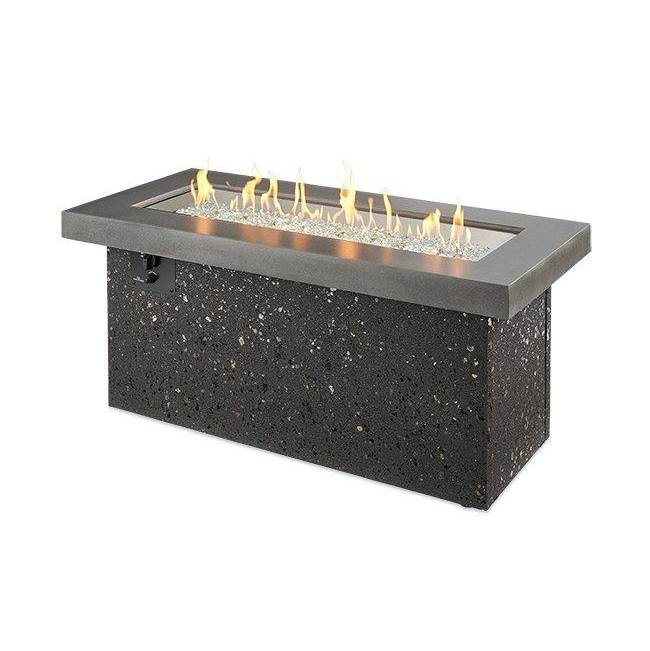 The Outdoor Greatroom Grey Key Largo Linear Gas Fire Pit Table