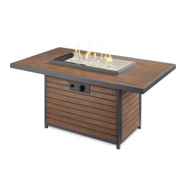 The Outdoor Greatroom Kenwood Rectangular Chat Height Gas Fire Pit Table