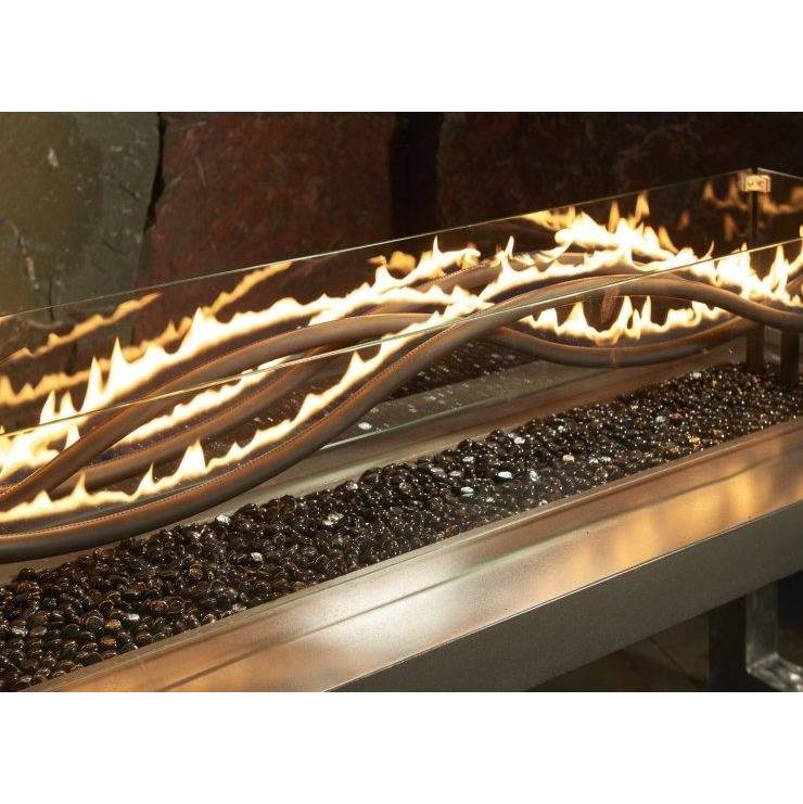 The Outdoor Greatroom 56'' Linear Black Wave Gas Burner for Liquid Propane