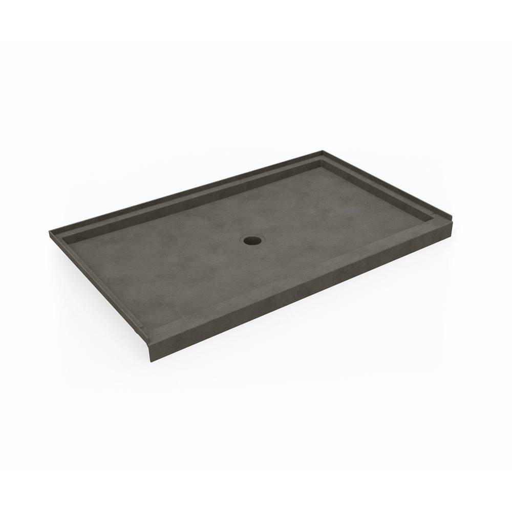 Swan SS-3660 36 x 60 Swanstone® Alcove Shower Pan with Center Drain Charcoal Gray