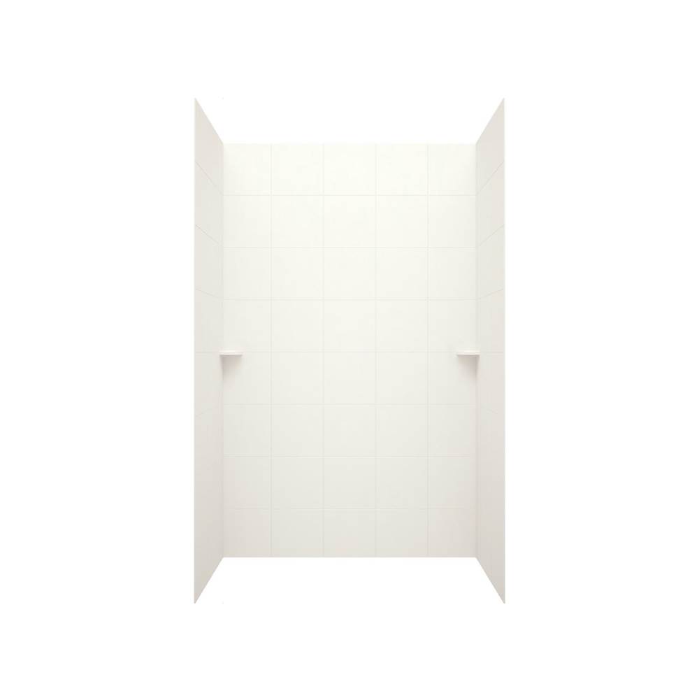 Swan SQMK96-3662 36 x 62 x 96 Swanstone® Square Tile Glue up Shower Wall Kit in Bisque