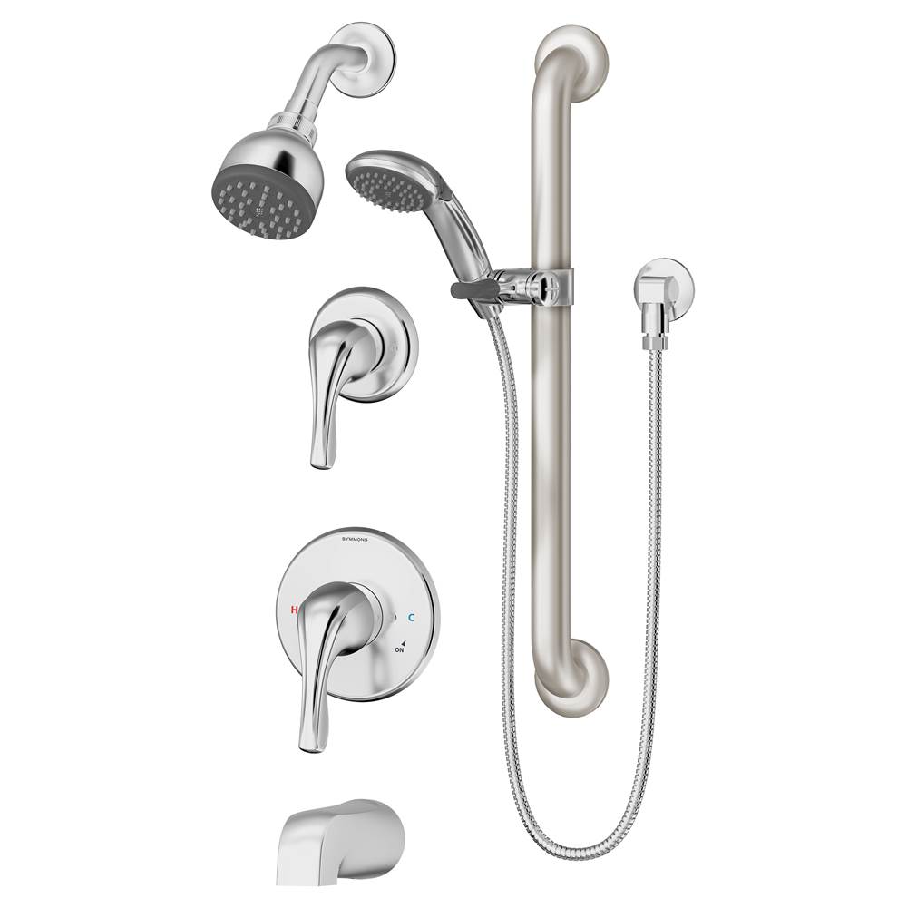 Symmons Origins 2-Handle Tub and 1-Spray Shower Trim with 1-Spray Hand Shower in Polished Chrome (Valves Not Included)