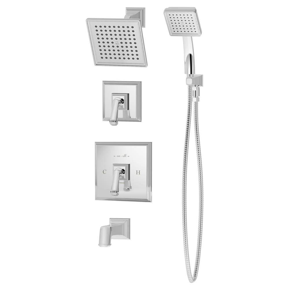 Symmons Oxford 2-Handle Tub and 1-Spray Shower Trim with 1-Spray Hand Shower in Polished Chrome (Valves Not Included)