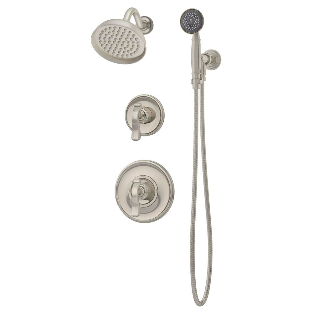 Symmons Winslet 2-Handle 1-Spray Shower Trim with 1-Spray Hand Shower in Satin Nickel (Valves Not Included)