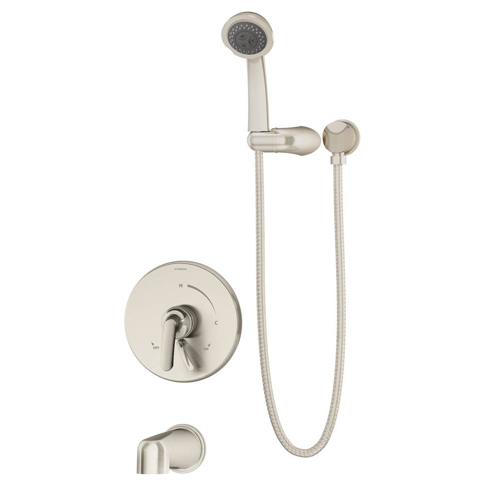 Symmons Elm Single Handle 3-Spray Tub and Hand Shower Trim in Satin Nickel - 1.5 GPM (Valve Not Included)