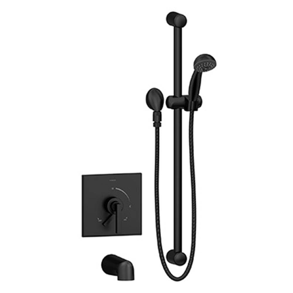 Symmons Duro Single Handle 1-Spray Tub and Hand Shower Trim in Matte Black - 1.5 GPM (Valve Not Included)