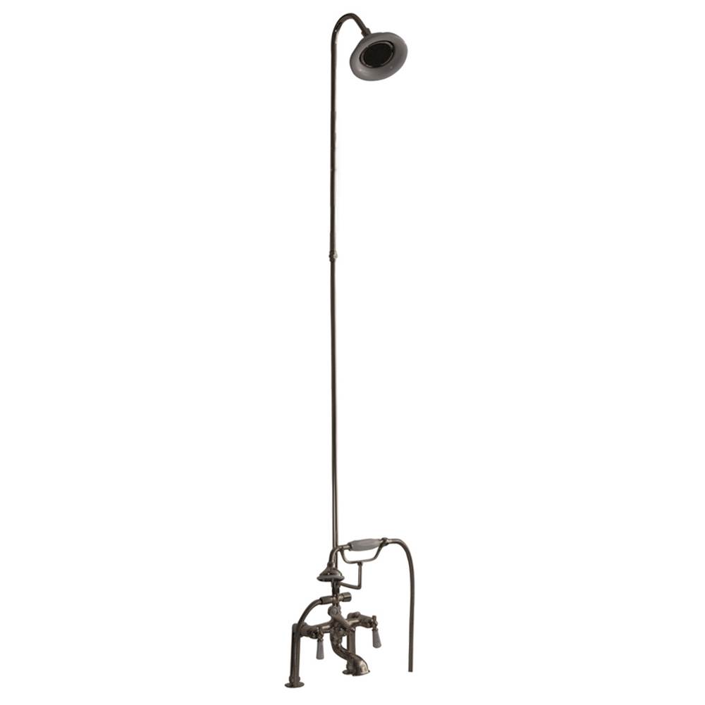 Barclay Elephant Spout, Riser, Showerhead, Lvr Hdle, Polshed Nickel