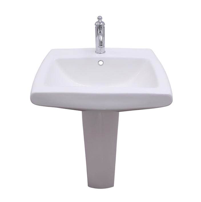 Barclay Ambrose Pedestal with 1 HoleOverflow, White