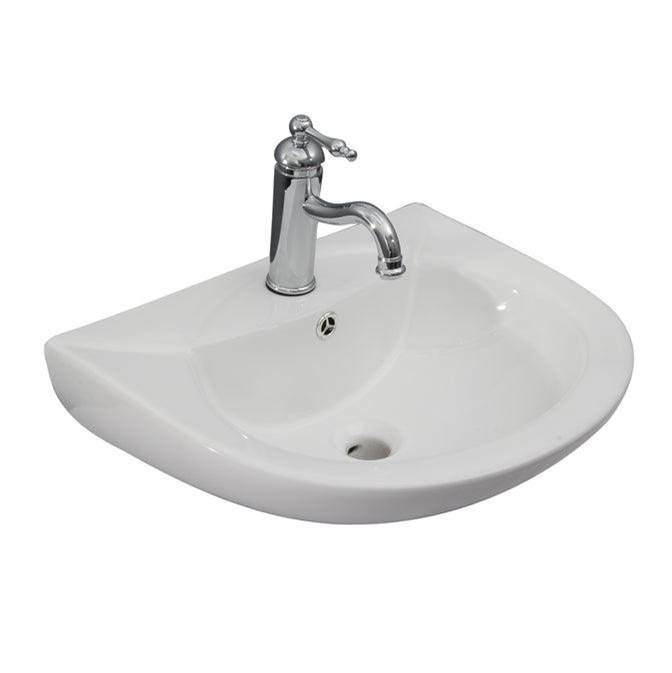 Barclay Banks  Wall-Hung with 1Faucet Hole, Overflow, White