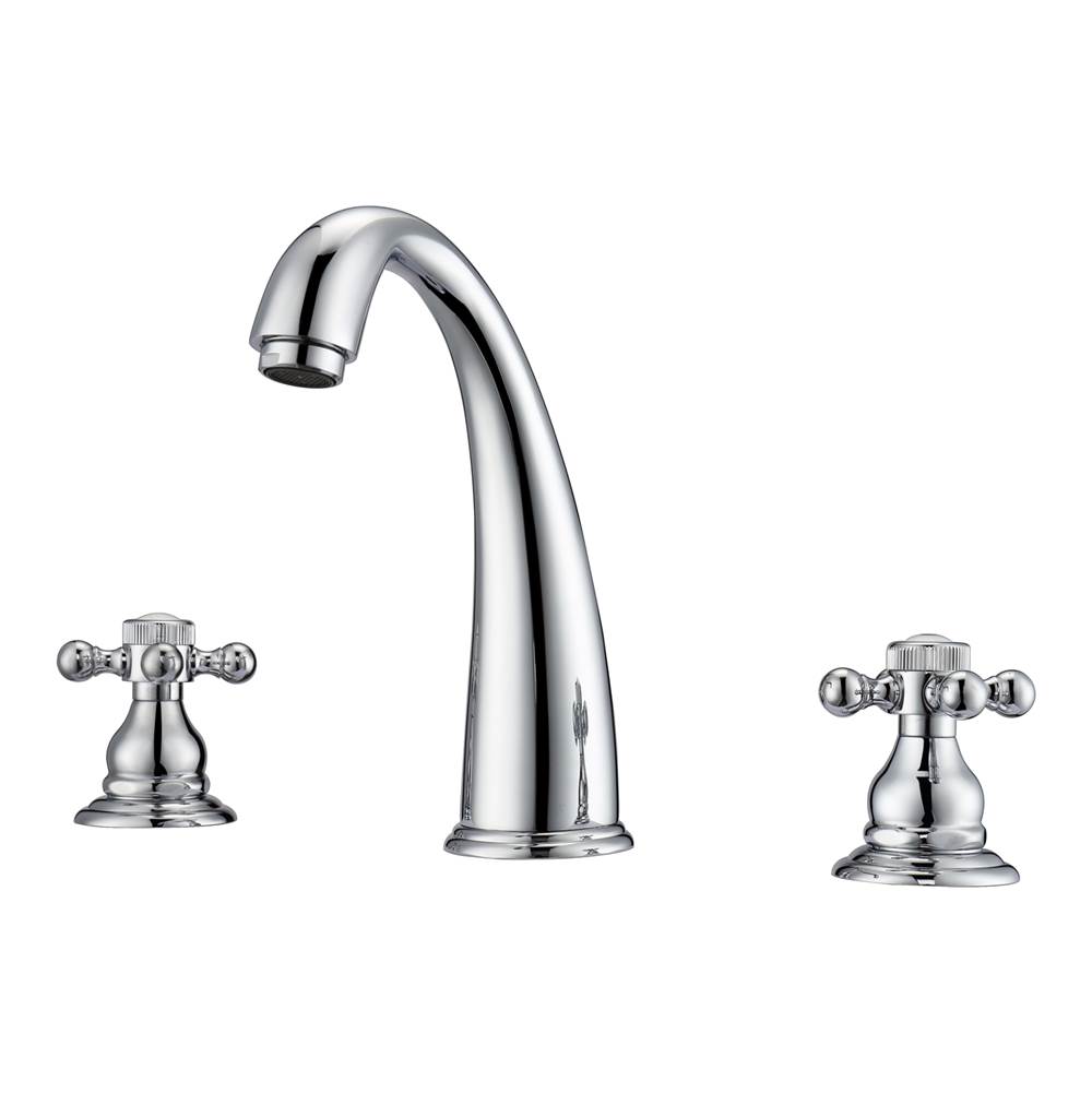 Barclay Maddox 8''cc Lav Faucet, withhoses,Button Cross Handles, CP