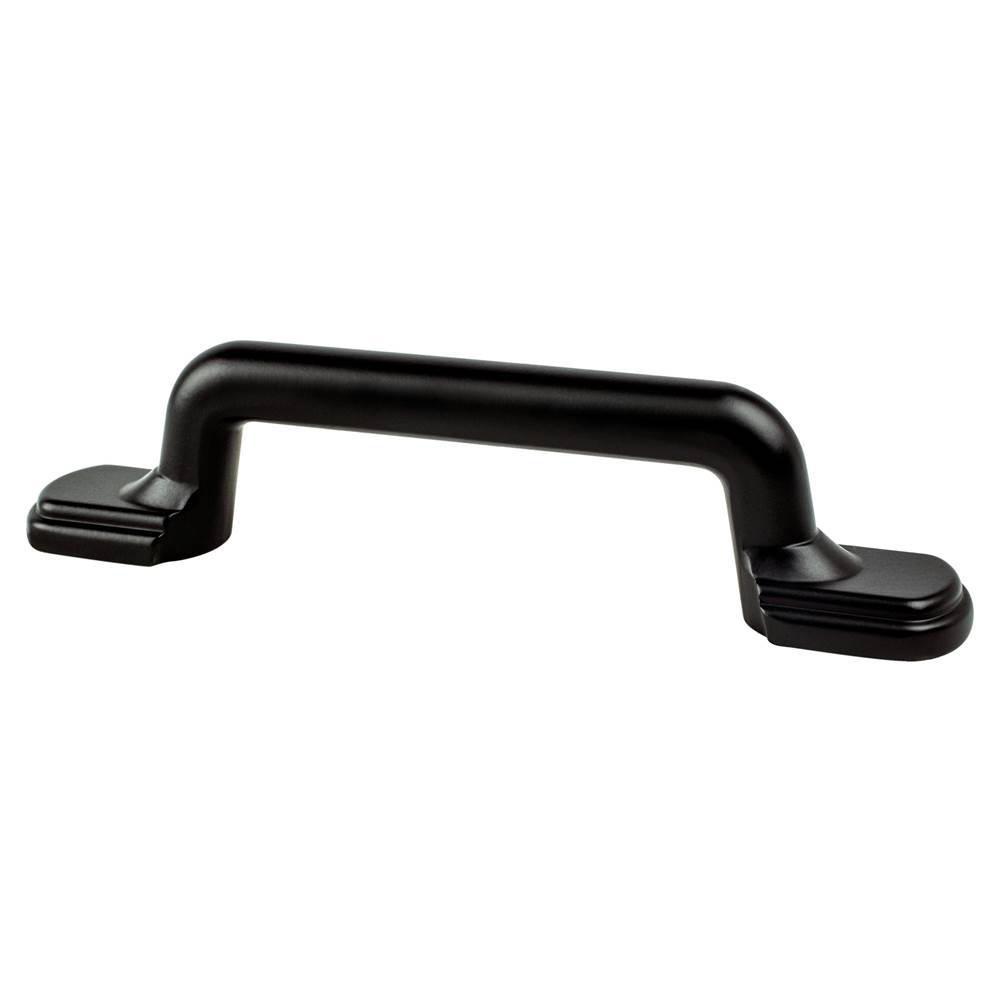 Berenson Traditional Advantage Two 3 inch CC Matte Black Rounded End Pull