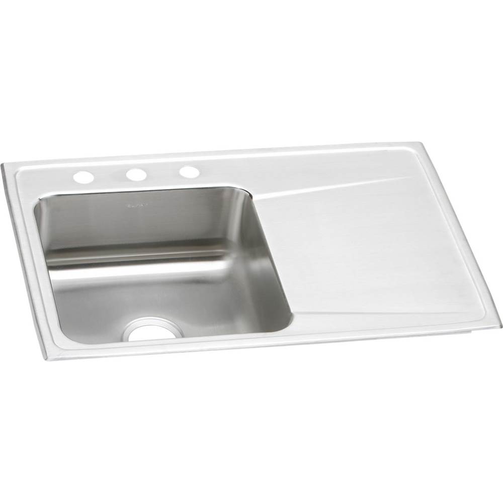 Central Kitchen & Bath ShowroomElkayLustertone Classic Stainless Steel 33'' x 22'' x 7-5/8'', Single Bowl Drop-in Sink with Drainboard