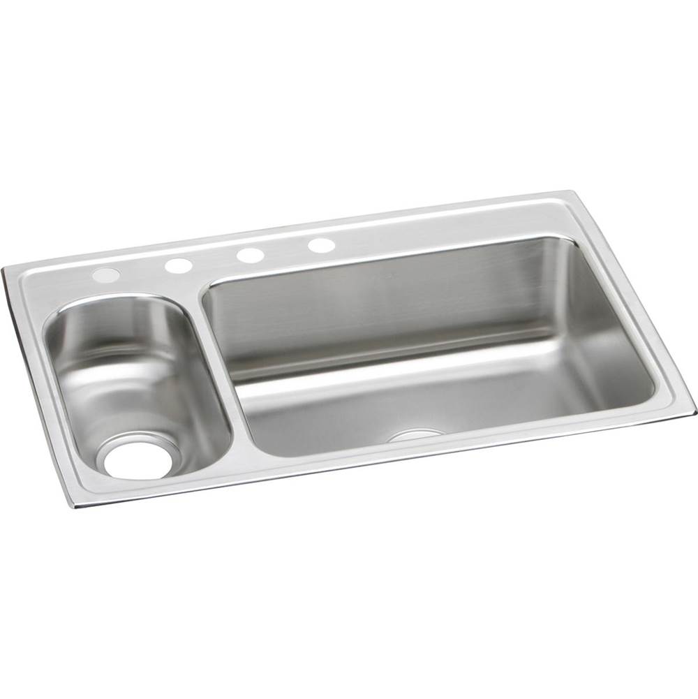 Central Kitchen & Bath ShowroomElkayLustertone Classic Stainless Steel 33'' x 22'' x 7-7/8'', 4-Hole 30/70 Double Bowl Drop-in Sink