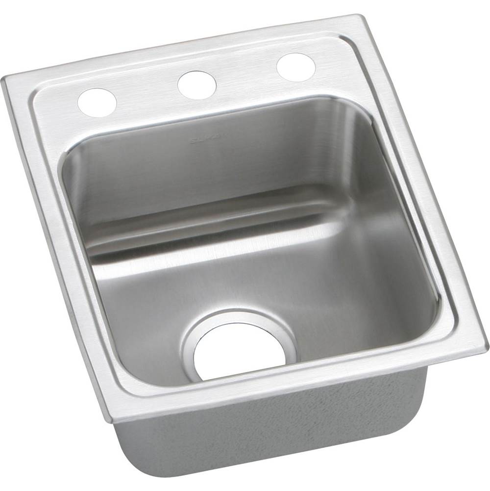 Elkay Lustertone Classic Stainless Steel 15'' x 17-1/2'' x 6-1/2'', Single Bowl Drop-in ADA Sink with Quick-clip