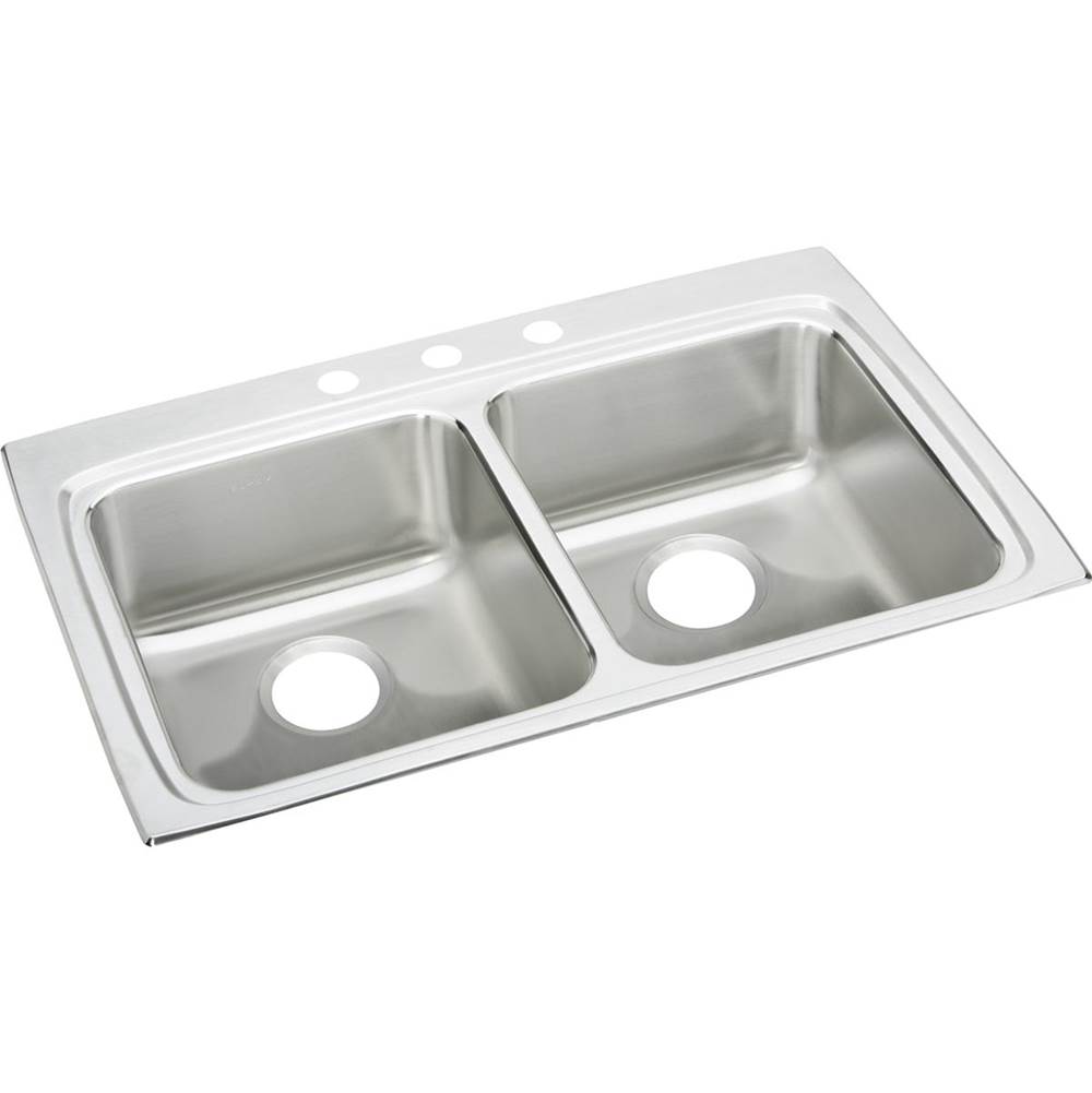 Central Kitchen & Bath ShowroomElkayLustertone Classic Stainless Steel 33'' x 22'' x 6-1/2'', 4-Hole Equal Double Bowl Drop-in ADA Sink