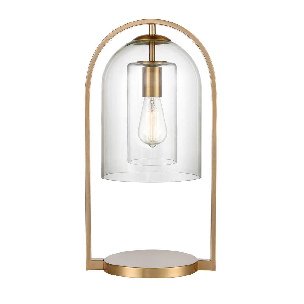 Elk Home Bell Jar 20'' High 1-Light Desk Lamp - Aged Brass