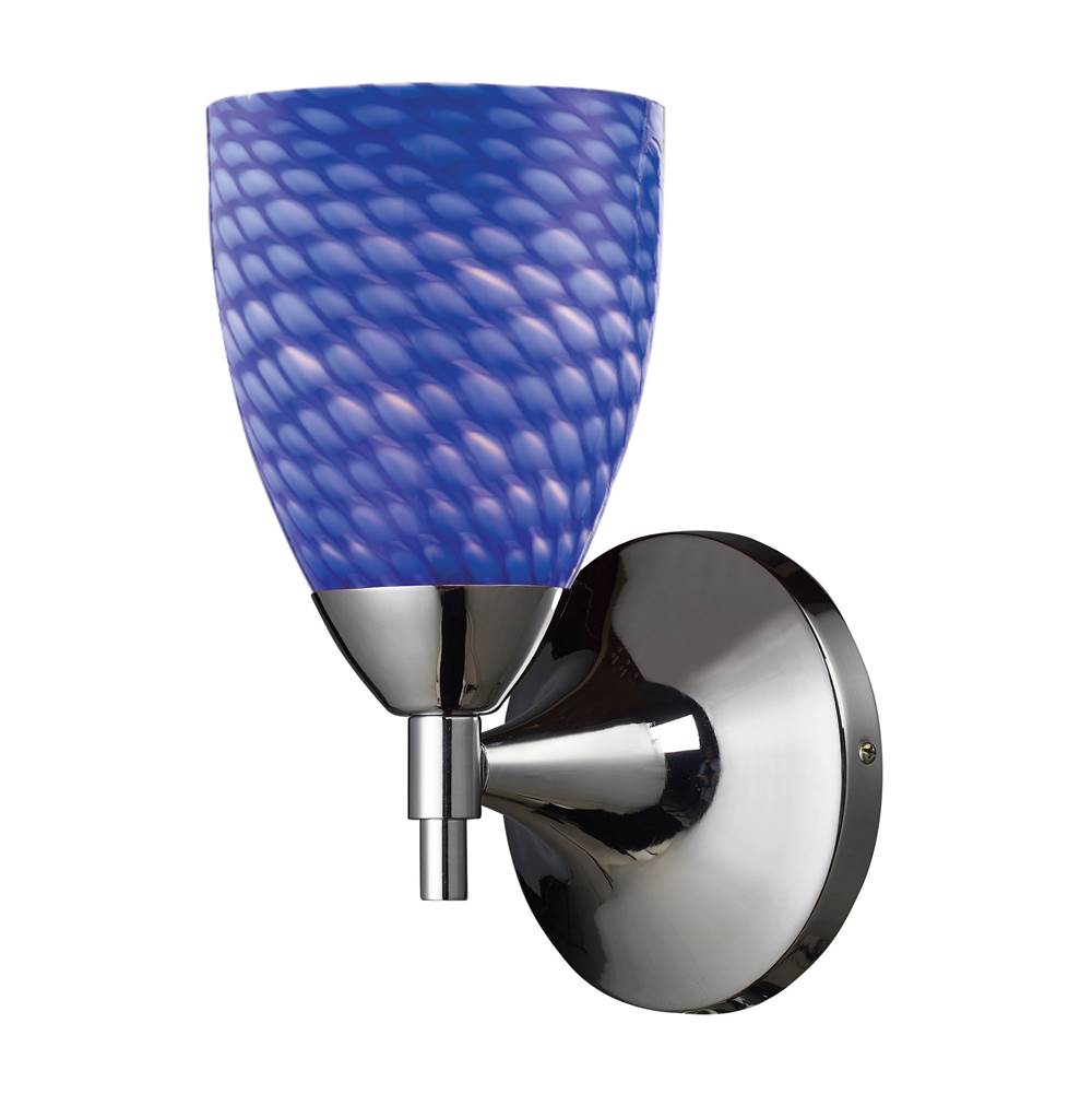 Elk Lighting Celina 1-Light Wall Lamp in Polished Chrome with Sapphire Glass