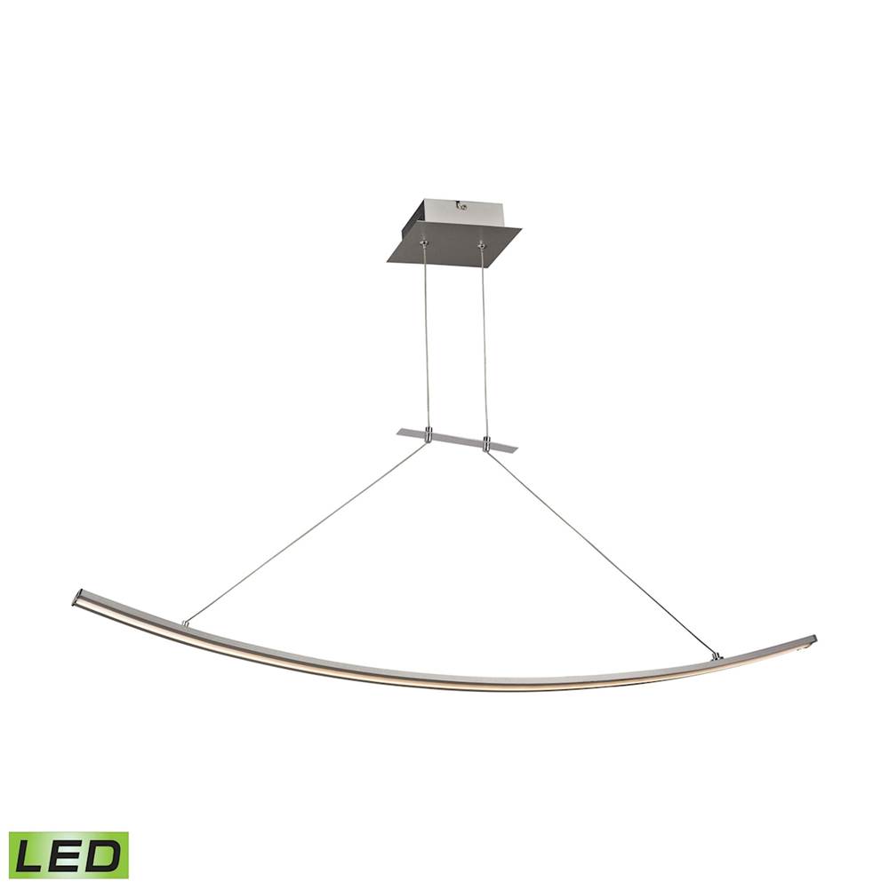 Elk Lighting Bow 1-Light Island Light in Aluminum With White Polycarbonate Diffuser - Integrated LED
