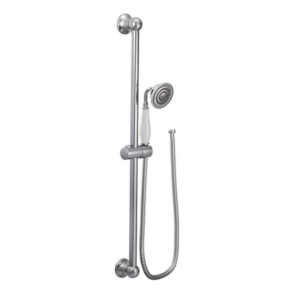 Moen Weymouth Traditional Eco-Performance Handshower Handheld Shower with 30-Inch Slide Bar and 69-Inch Metal Hose, Chrome