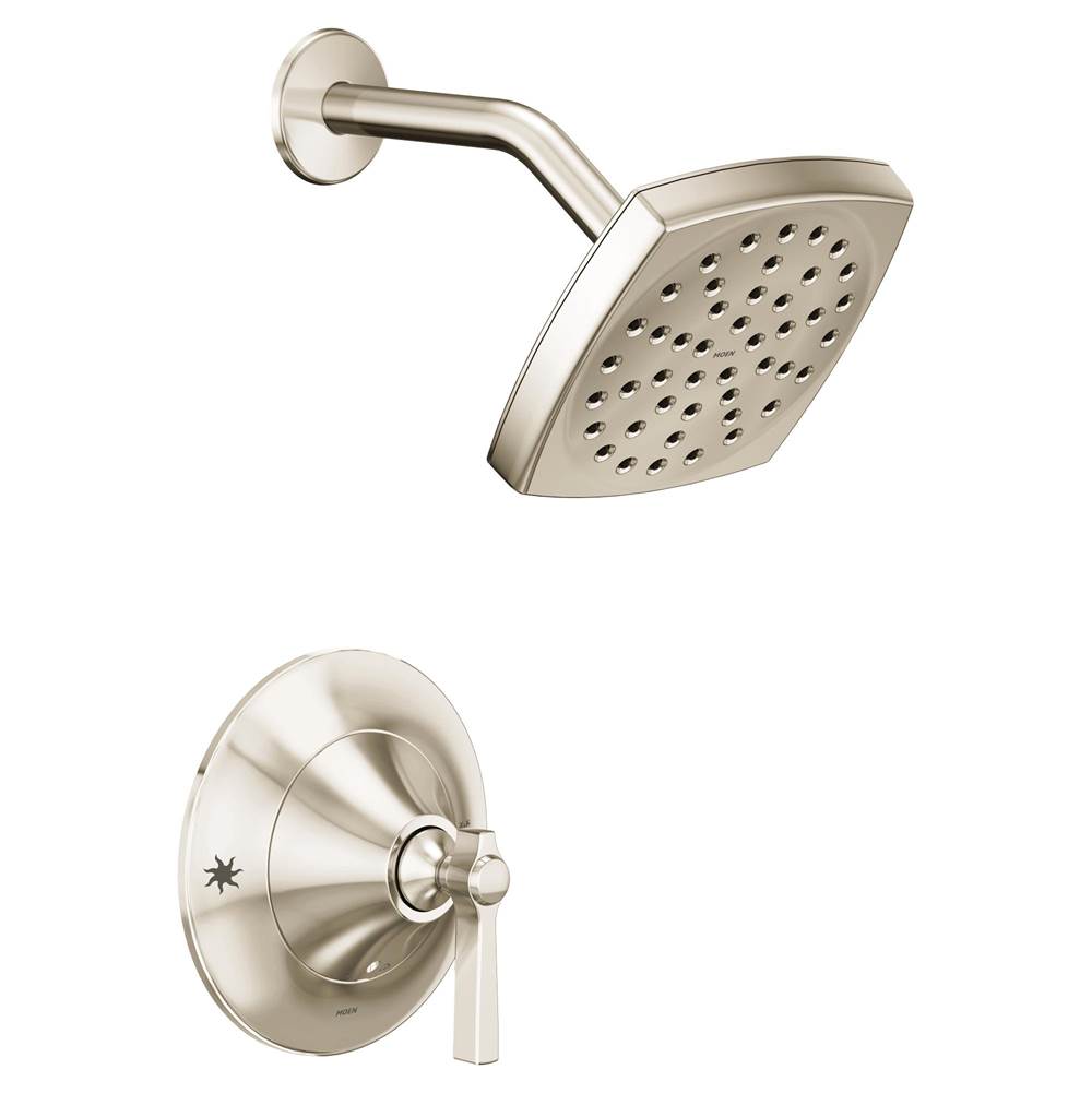Moen Flara Posi-Temp Rain Shower 1-Handle Shower Only Faucet Trim Kit in Polished Nickel (Valve Sold Separately)
