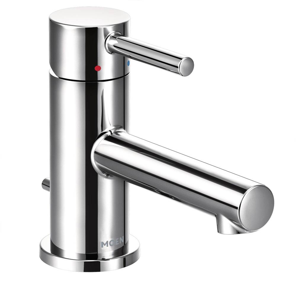 Moen Align One-Handle Single Hole Low Profile Modern Bathroom Faucet with Drain Assembly, Chrome