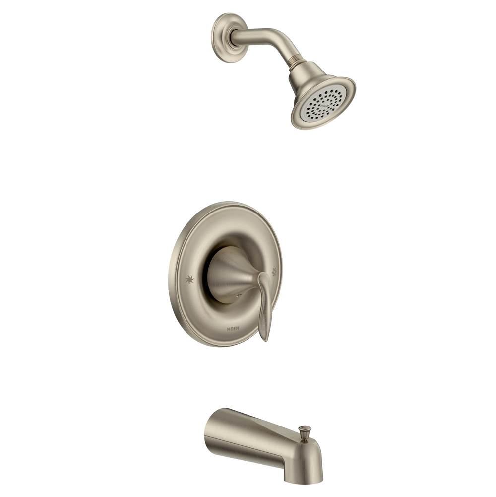 Moen Eva 1-Handle Posi-Temp Tub and Shower Trim Kit with Eco-Performance Showerhead in Brushed Nickel (Valve Sold Separately)