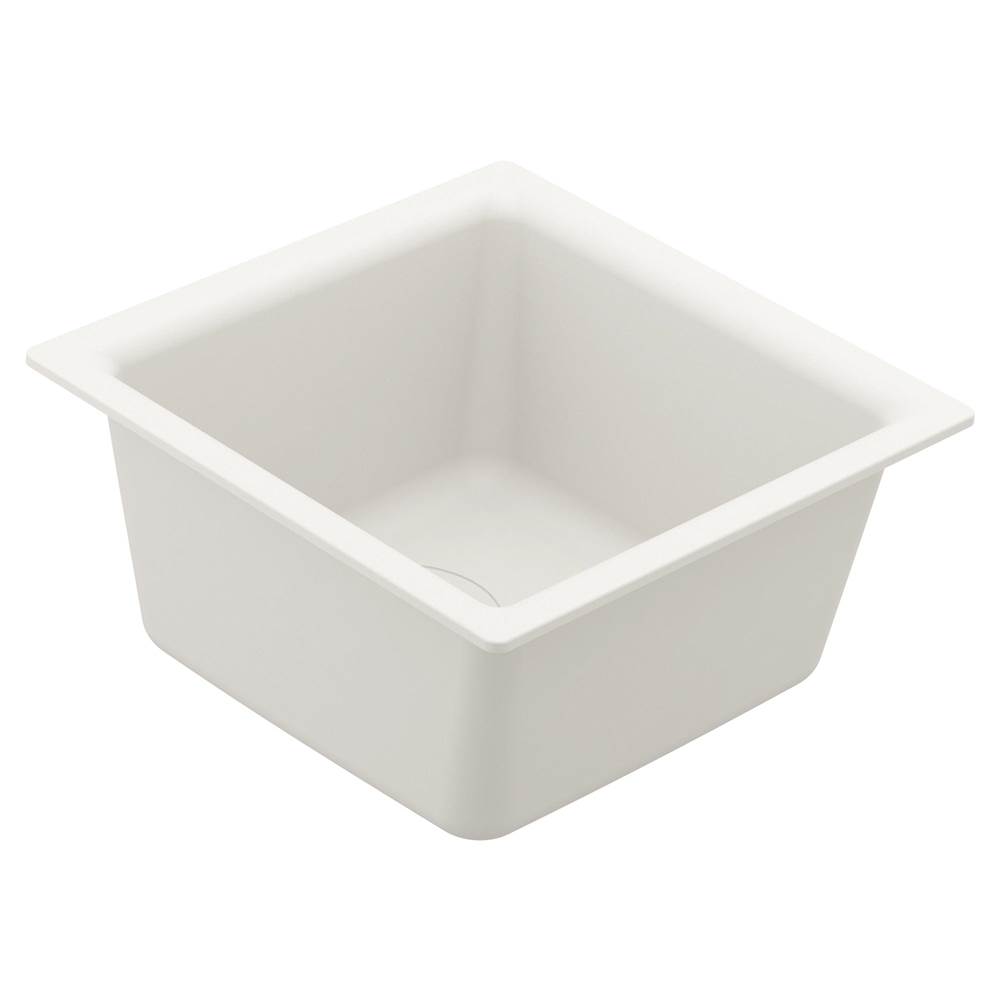 Moen 15.75-Inch Wide x 7-Inch Deep Dual Mount Granite Single Bowl Kitchen or Bar Sink, White