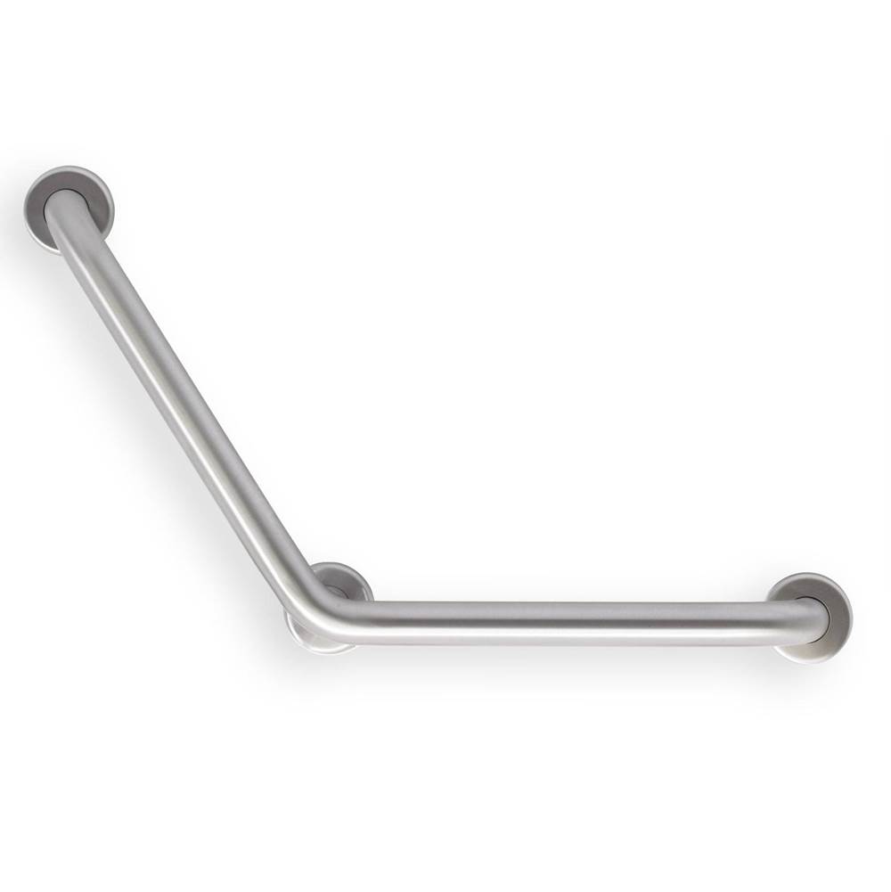 Mustee And Sons Grab Bar, 16''x16'' L, 1.5'', 120 deg Angle, Smooth, Stainless Steel