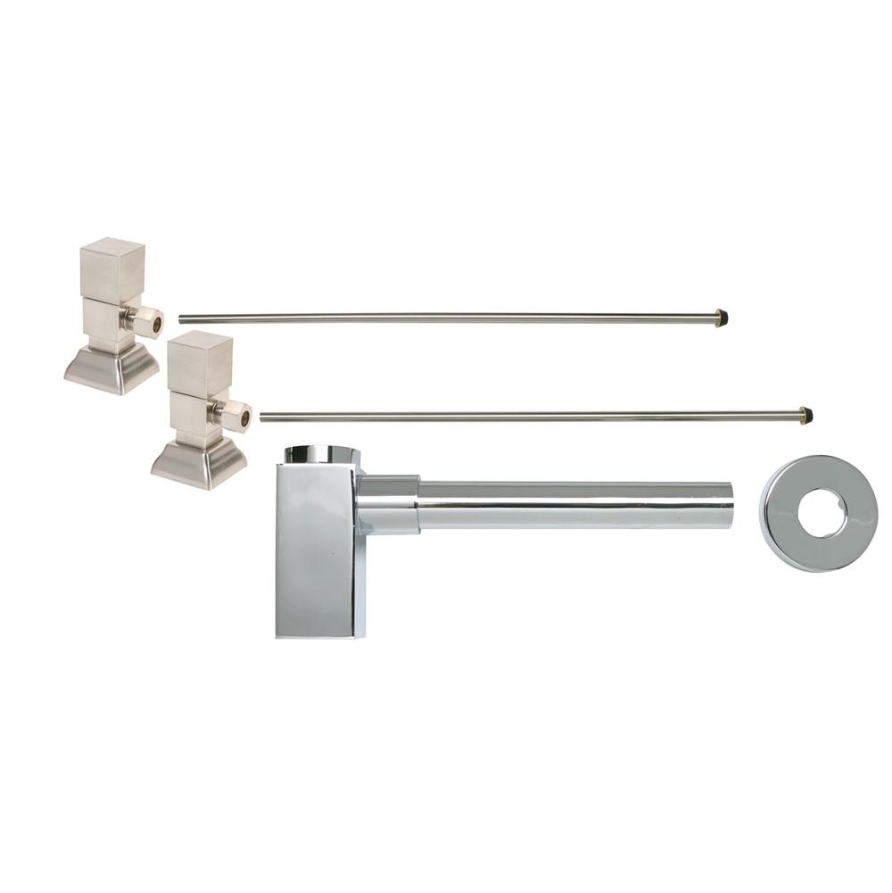 Mountain Plumbing Lavatory Supply Kit - Contemporary Square Handle with 1/4 Turn Ceramic Disc Cartridge Valve (MT5004-NL) - Angle, Square Bottle Trap