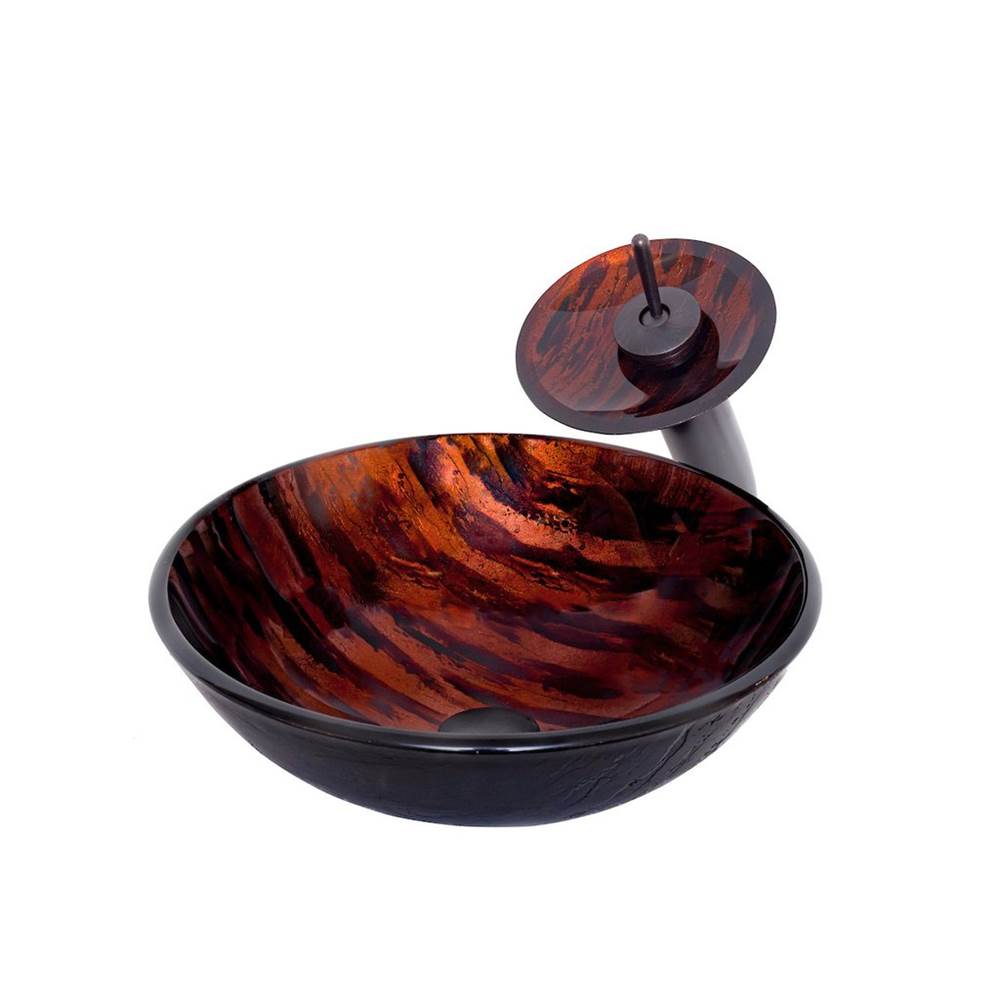 Novatto Novatto MIMETICA Glass Vessel Bathroom Sink Set, Oil Rubbed Bronze